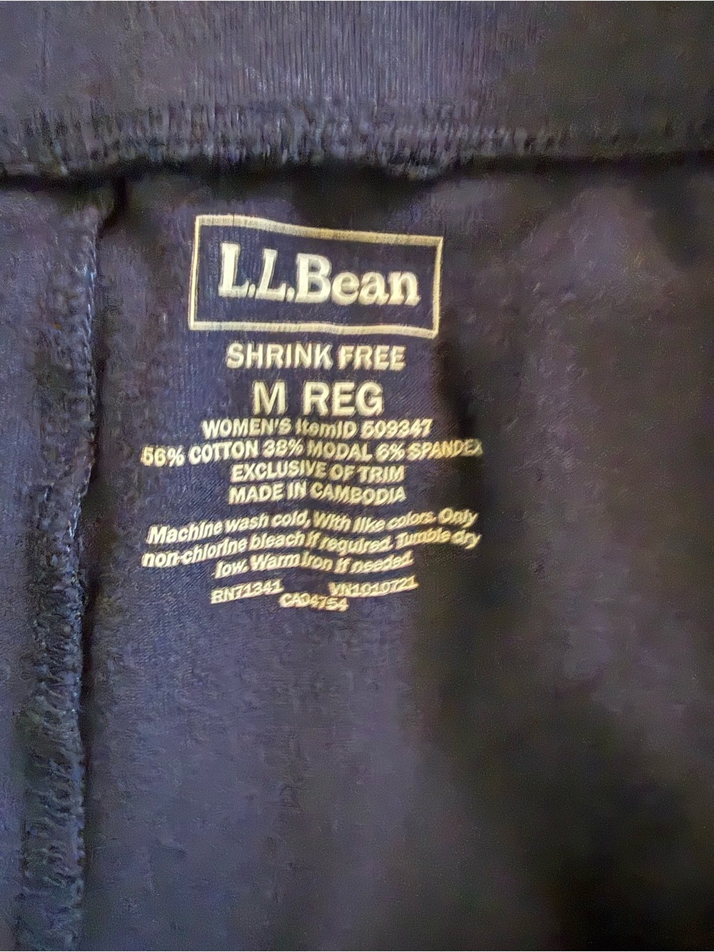 LL Bean Super Soft Shrink-Free Button-Front Long Sleeve Pajama Set Bright Navy - Picture 15 of 16